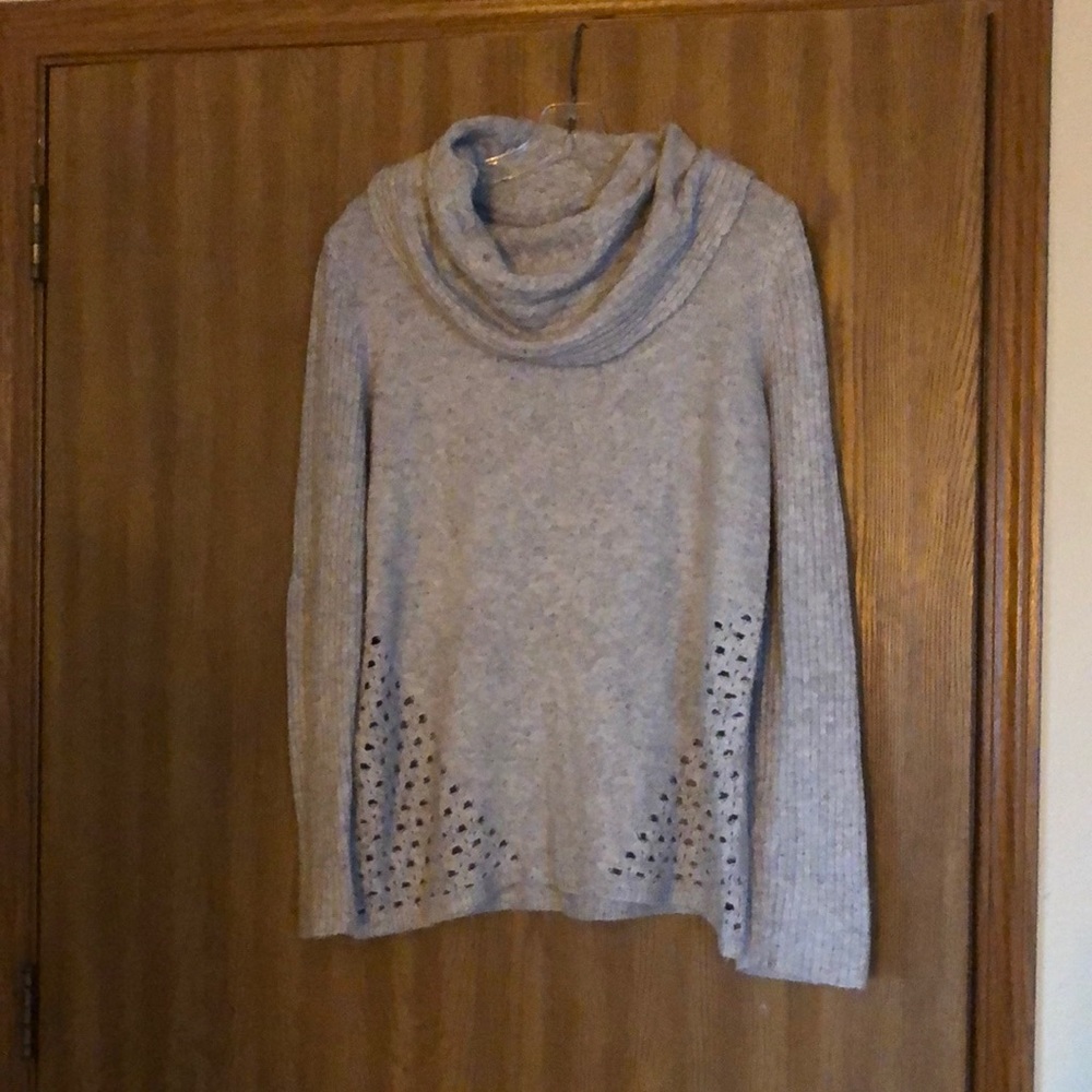 Grey cowl neck tunic sweater